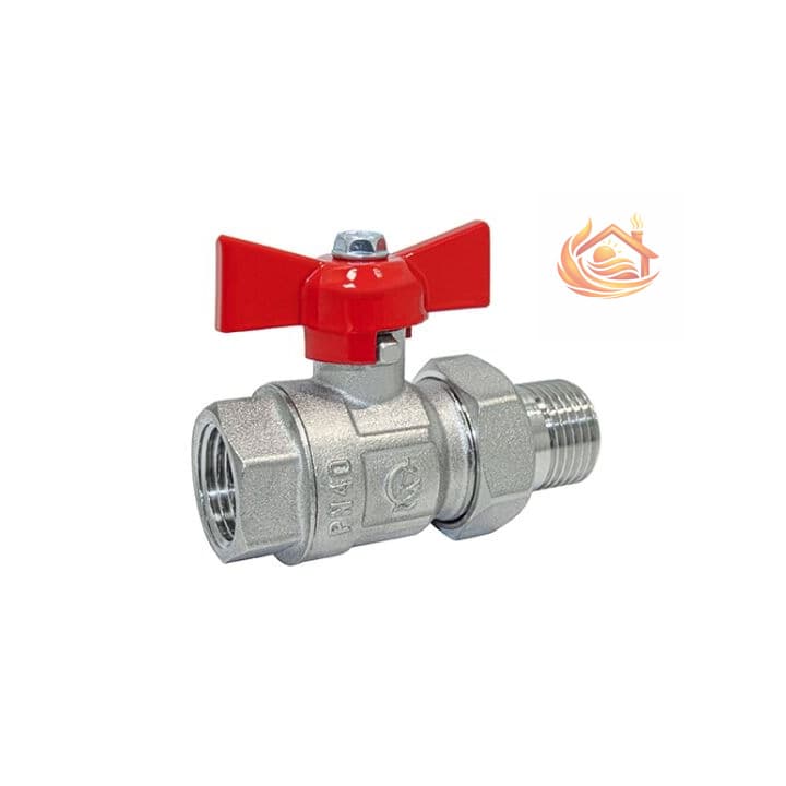 Кран шаровой DN-20 КРЕПЫШ 332 бабочка с удлинителем никель PN40 ГАЛЛОП