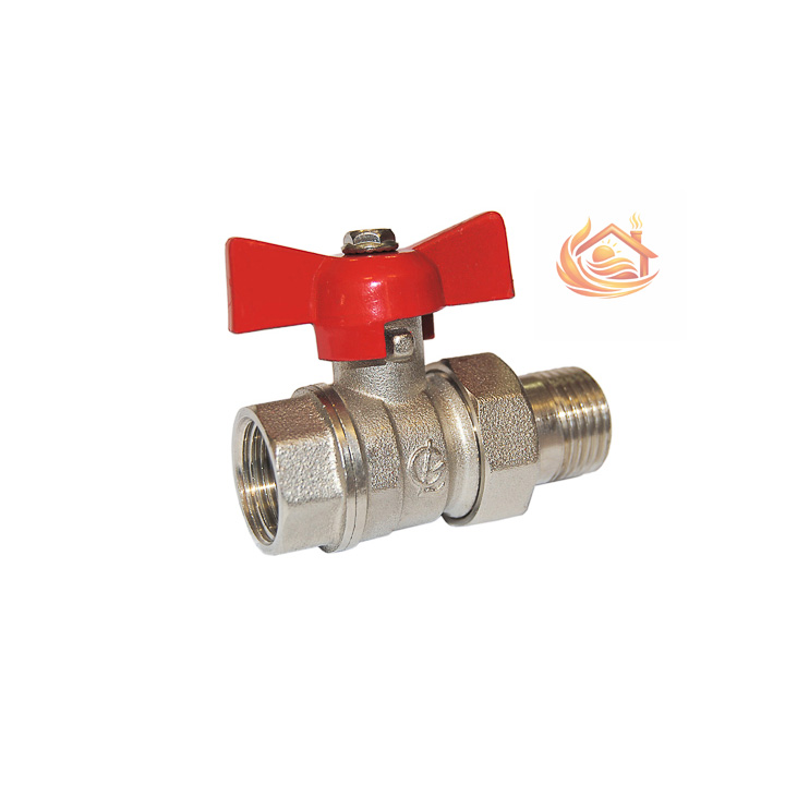 Кран шаровой DN-15 СТАНДАРТ 232 бабочка с удлинителем никель PN40 ГАЛЛОП