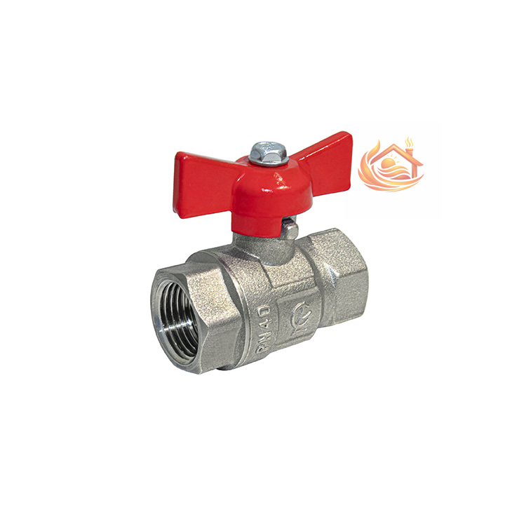 Кран шаровой DN-15 КРЕПЫШ 330 бабочка ВхВ никель PN40 ГАЛЛОП