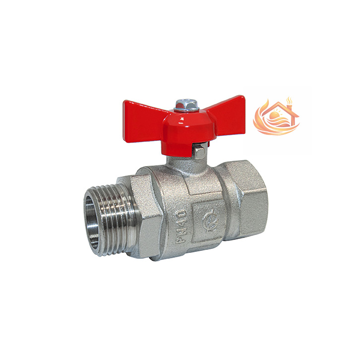 Кран шаровой DN-20 КРЕПЫШ 331 бабочка ВхН никель PN40 ГАЛЛОП