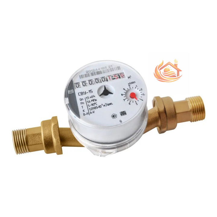 Водосчетчик универсальный квартирный 1/2" (15 мм) Метр