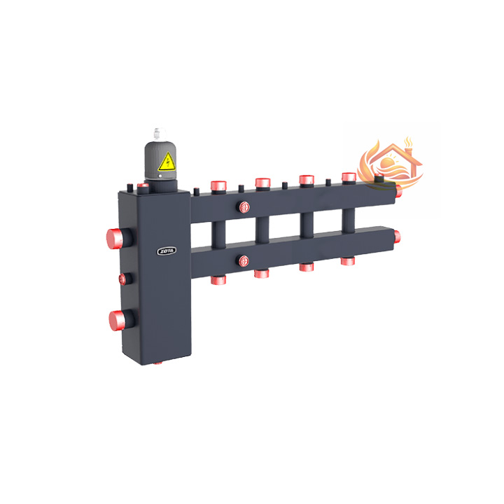 Гидроразделитель с коллектором горизонтальный, 5 контуров, до 70 кВт, с заглушкой под ТЭНБ V2.0