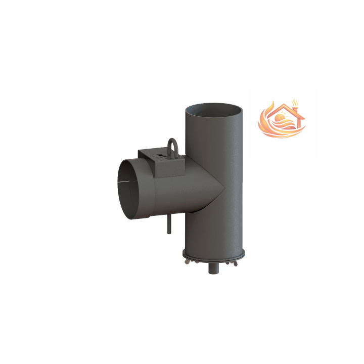 Патрубок дымохода вертикальный D=150, L=304, H=396